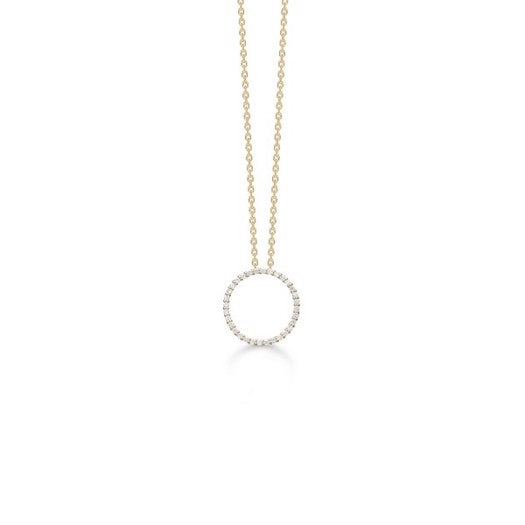 Diamond Halo vedhæng i 14 kt guld med 0,20 ct diamanter fra Mads Z (15 mm)
